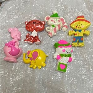 Avon Group Of 6 Vintage Children's Pins. Colorful Animal and Character Pins.